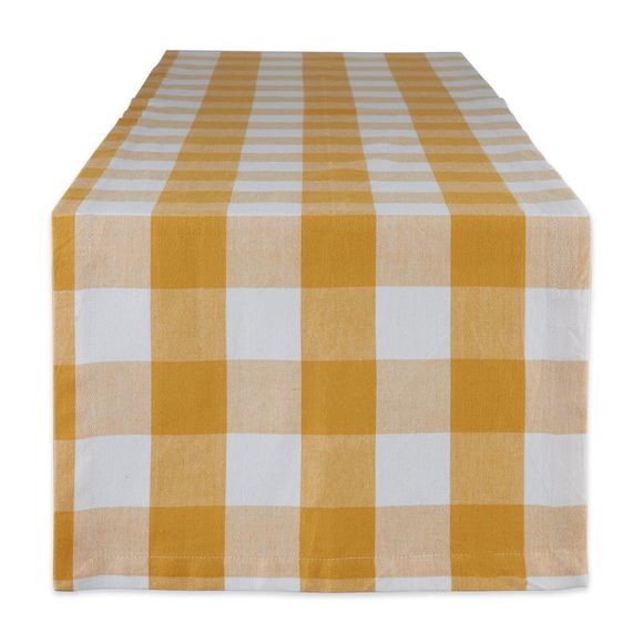 Design Imports CAMZ12388 14 x 72 in. Honey Gold Buffalo Check Table Runner - Picture 1 of 3